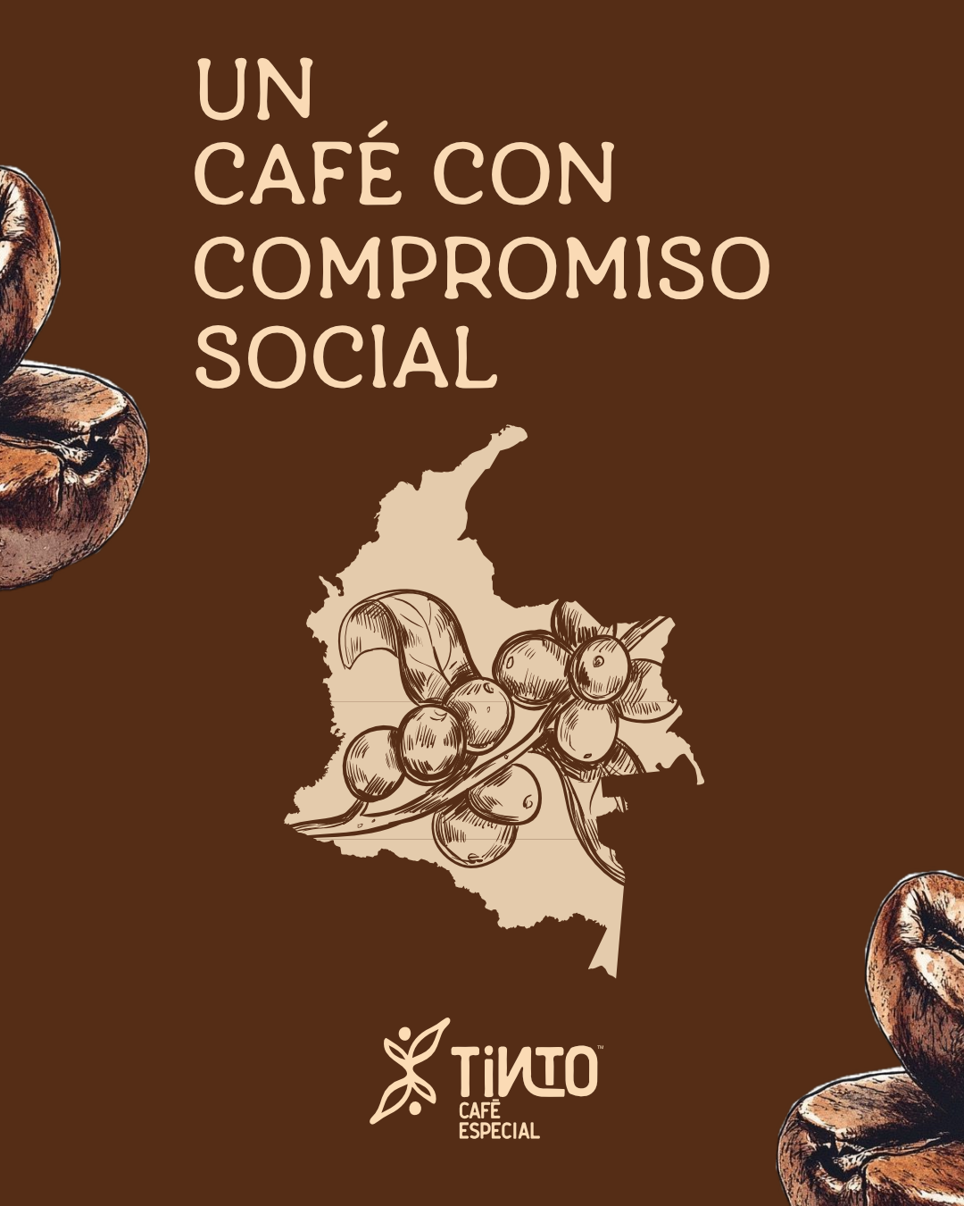 Arte de TiNTO con el mensaje un café con compromiso social